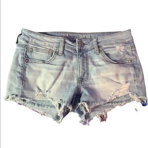 American Eagle Outfitters Light Wash High Waisted Denim Jean Shorts